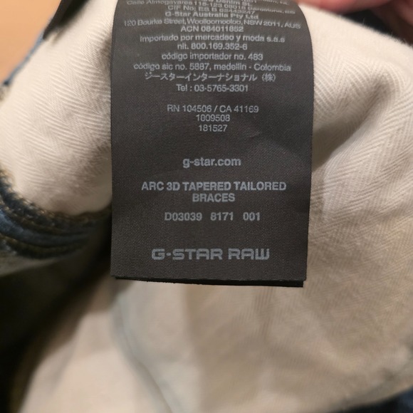 G Star RAW ARC 3D Tailored Braces Jeans in Raw Verde Denim Fits W34/L30 - Picture 6 of 16